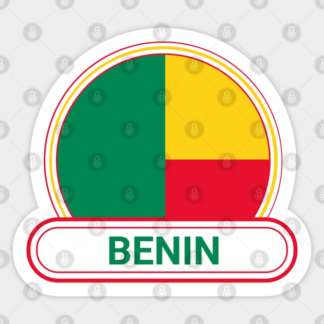 Benin Country Badge - Benin Flag Sticker by Yesteeyear